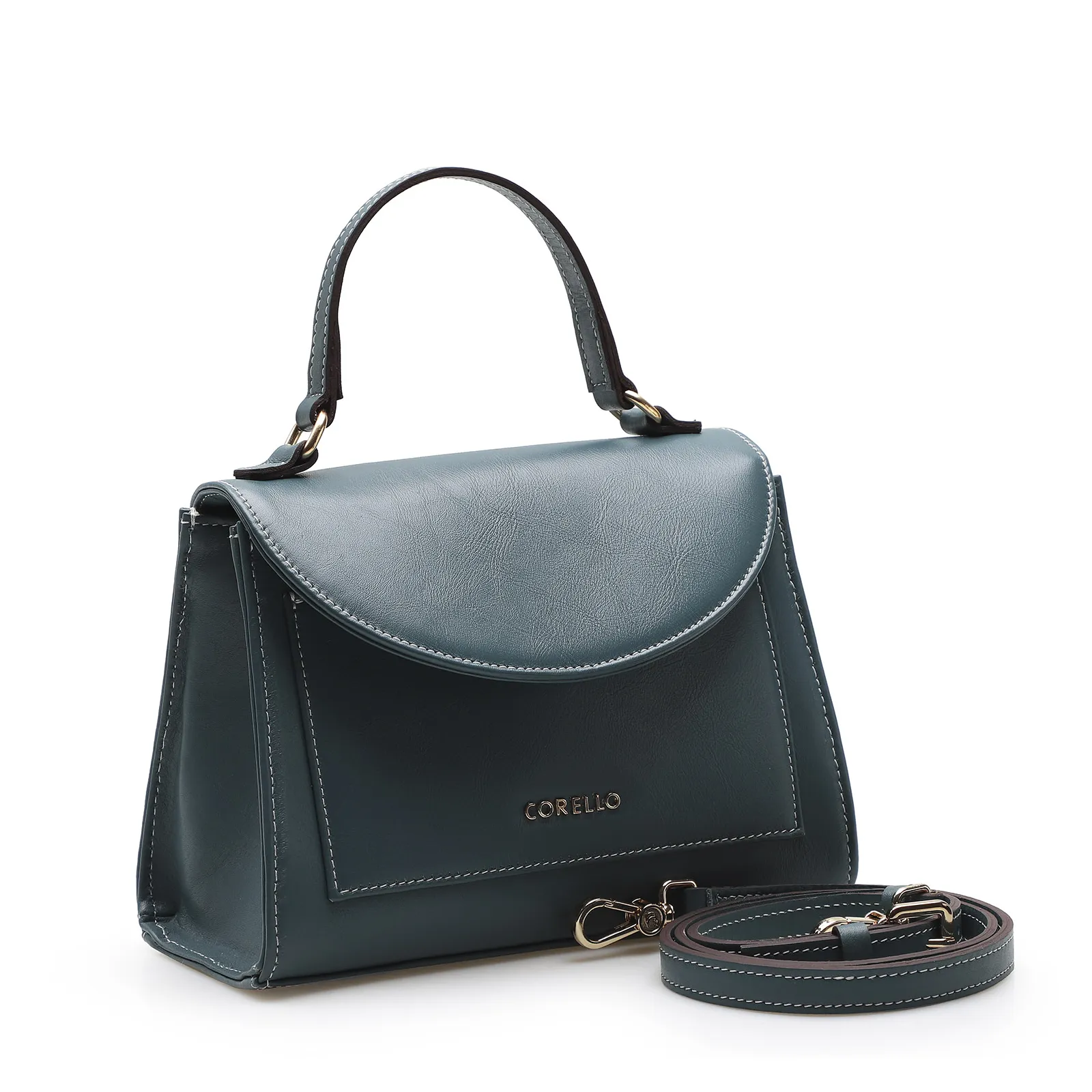 Bolsa De Mão Couro Azul