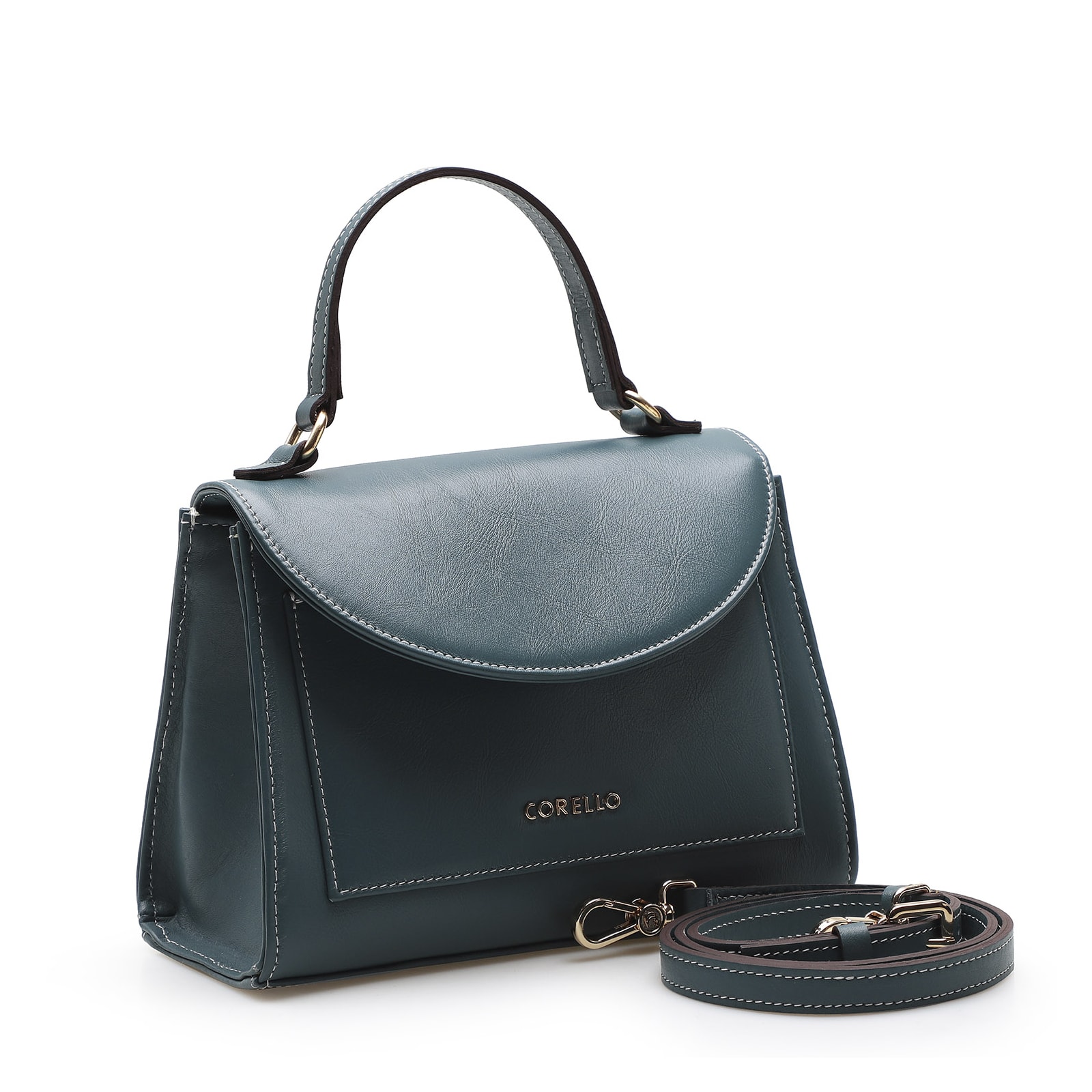 Bolsa De Mão Couro Azul