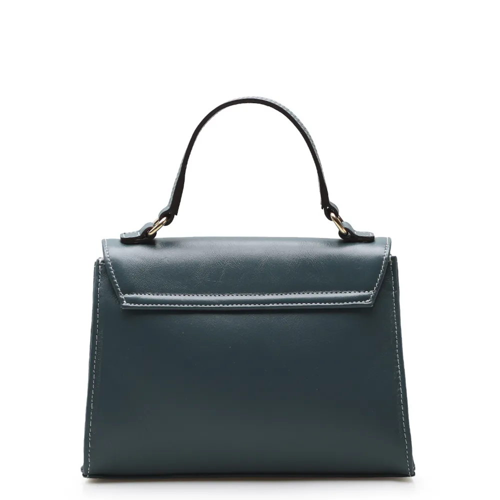 Bolsa De Mão Couro Azul - imagem 4