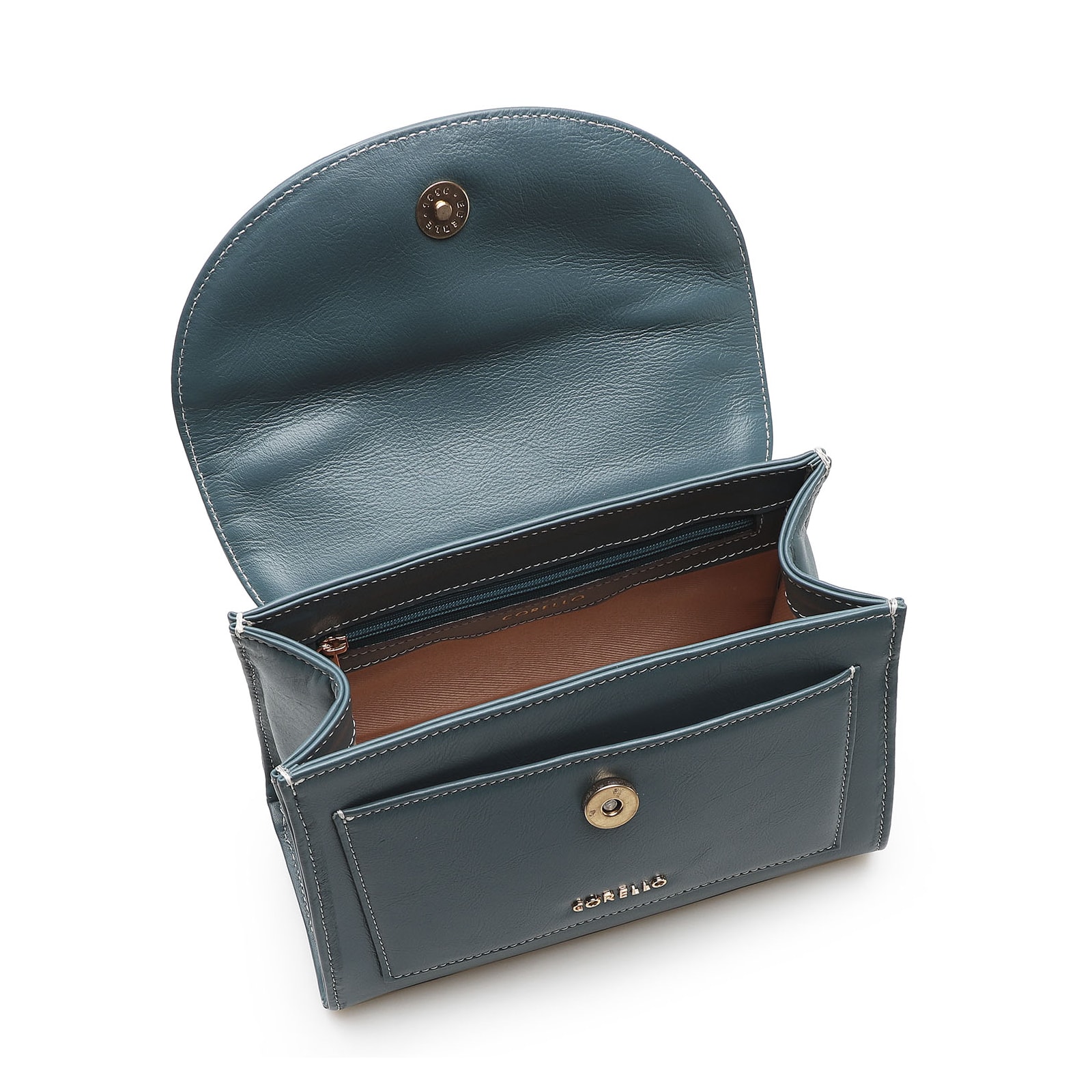 Bolsa De Mão Couro Azul