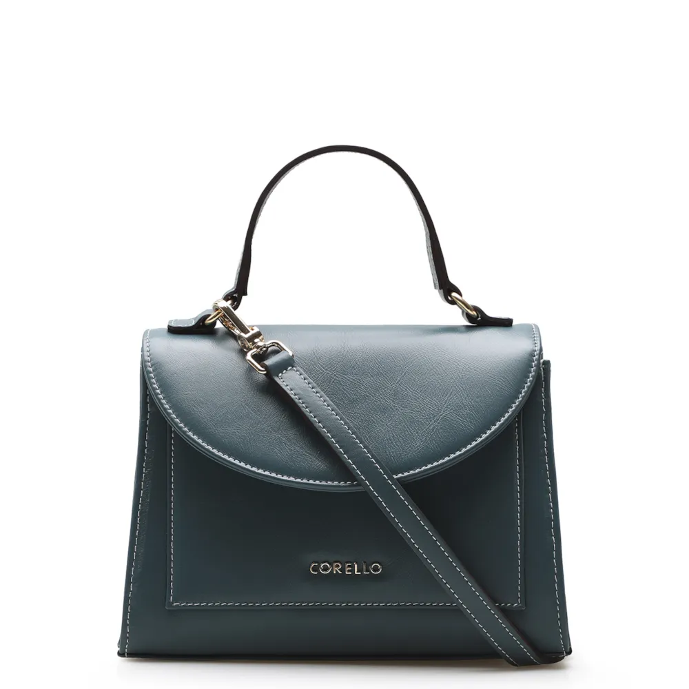 Bolsa De Mão Couro Azul