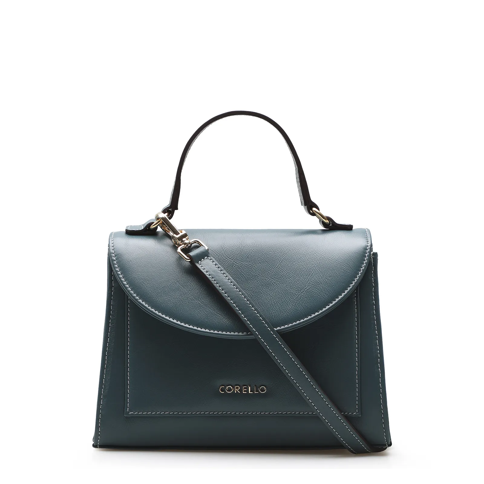 Bolsa De Mão Couro Azul