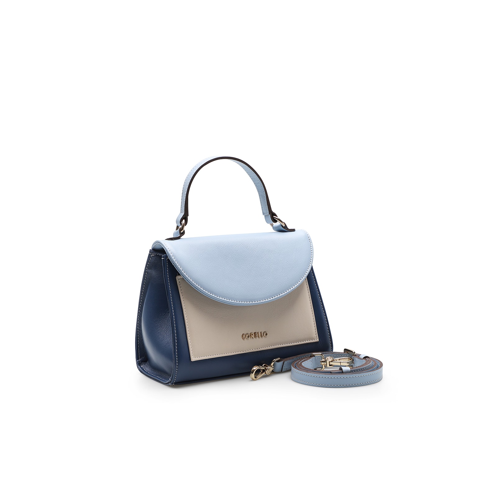 Bolsa De Mão Couro Azul