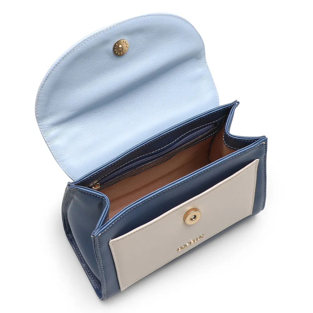 Bolsa De Mão Couro Azul - imagem 5