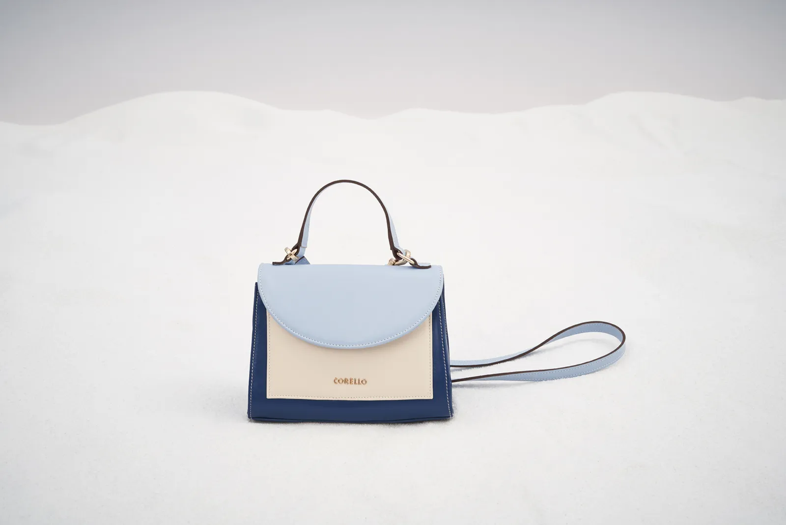 Bolsa De Mão Couro Azul