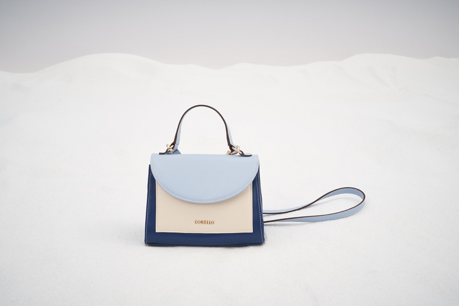 Bolsa De Mão Couro Azul