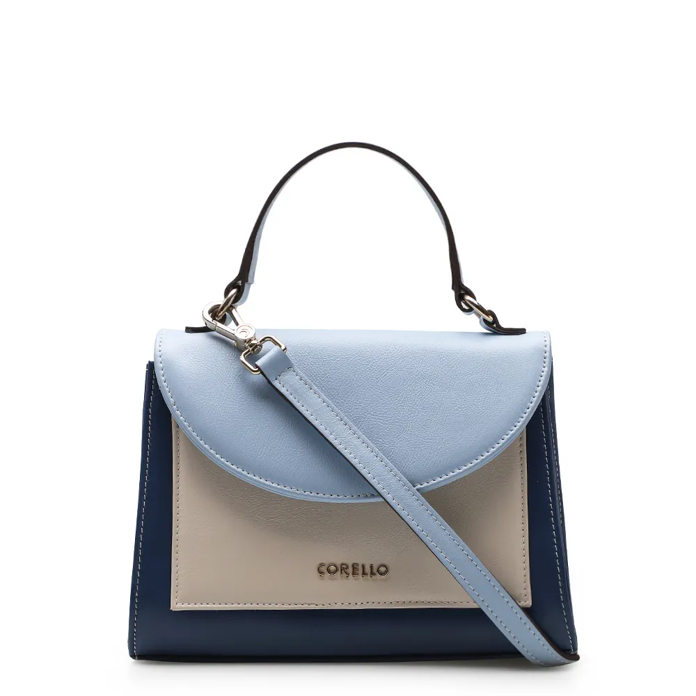 Bolsa De Mão Couro Azul