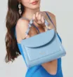 Bolsa De Mão Couro Azul - imagem 2