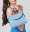 Bolsa De Mão Couro Azul - imagem 2