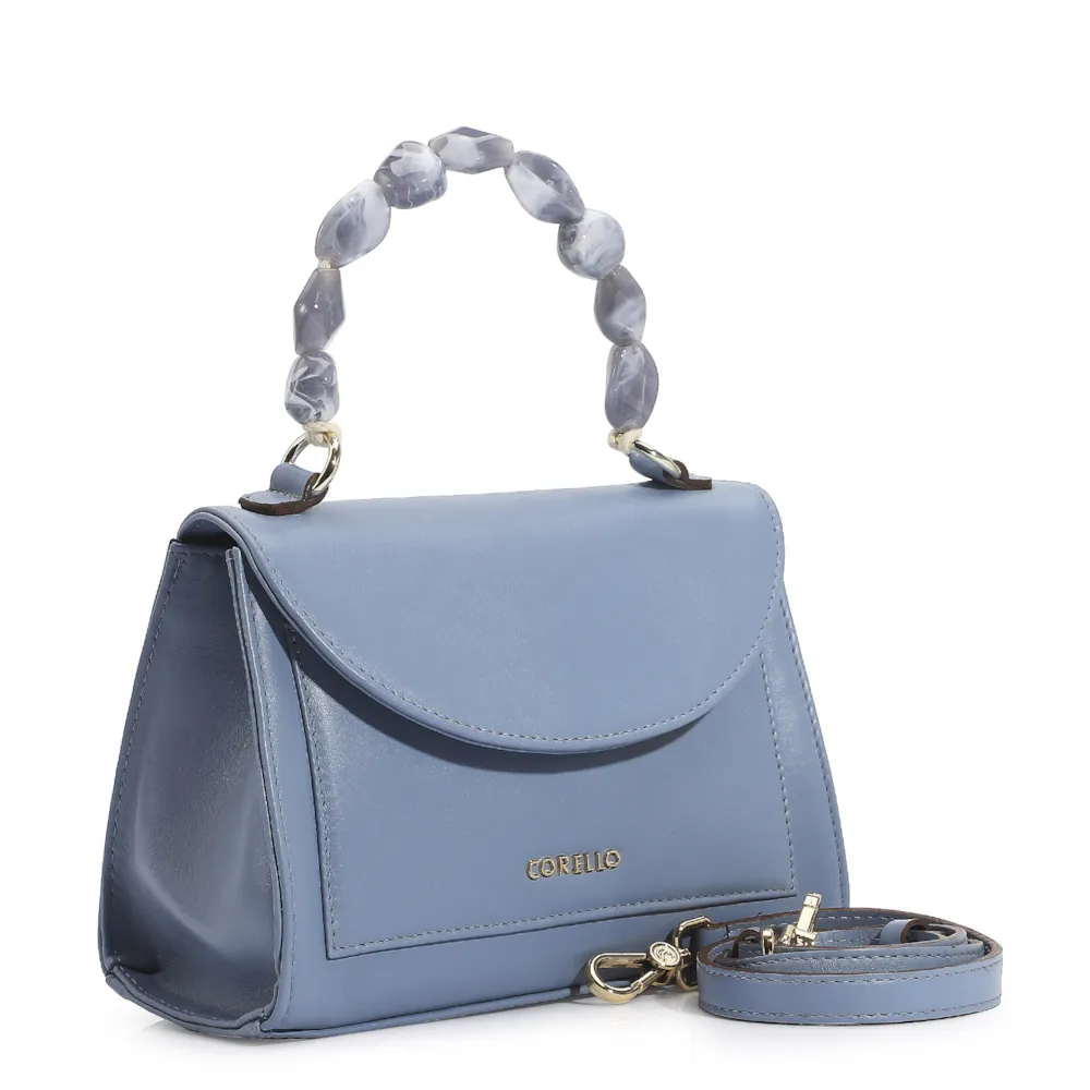 Bolsa De Mão Couro Azul - imagem 3