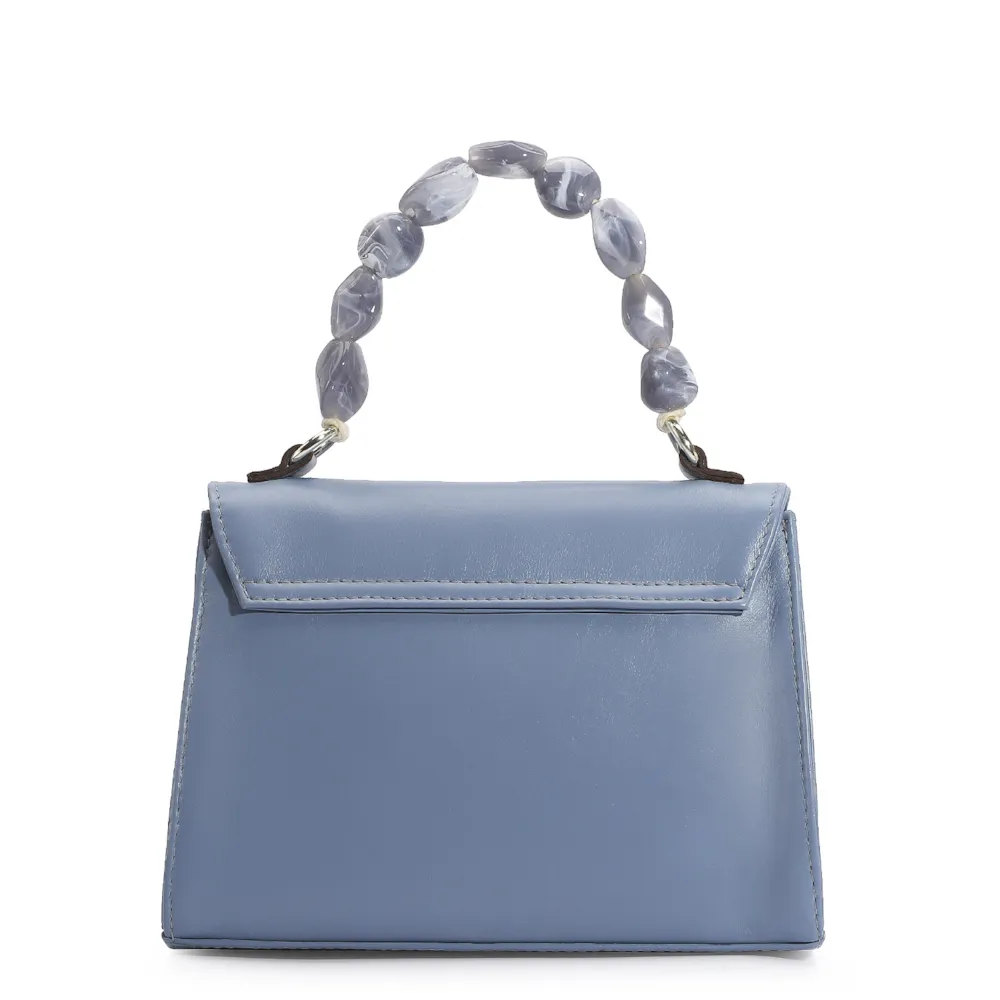Bolsa De Mão Couro Azul - imagem 4