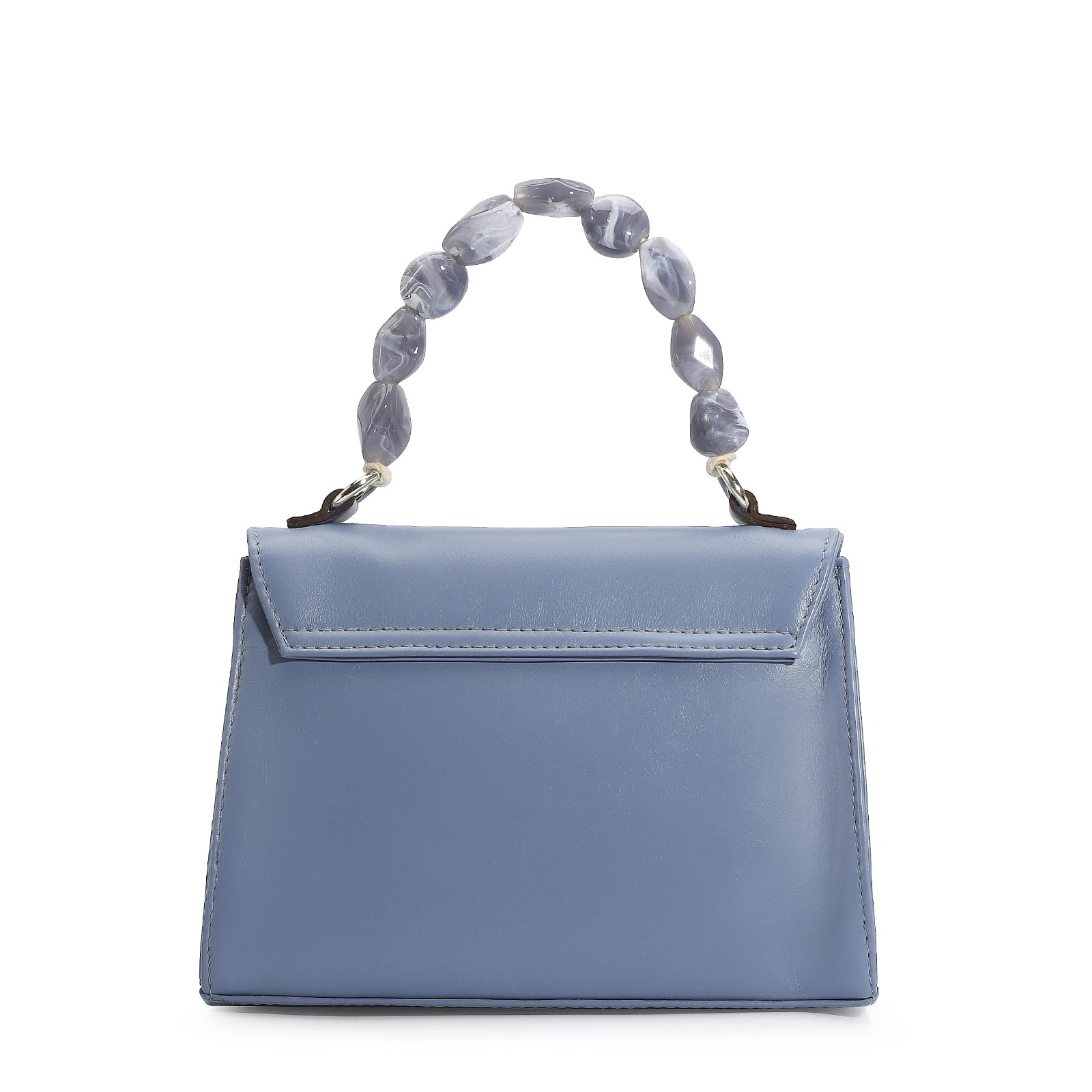 Bolsa De Mão Couro Azul