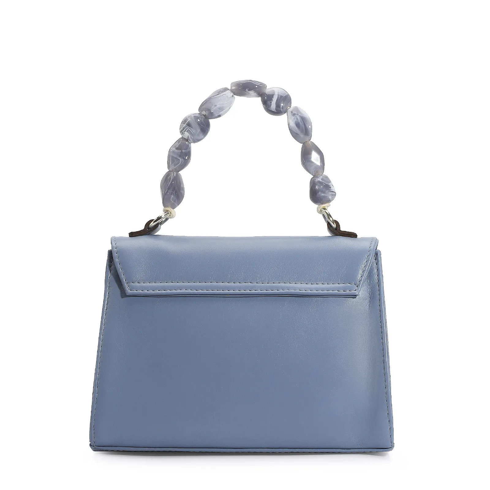 Bolsa De Mão Couro Azul