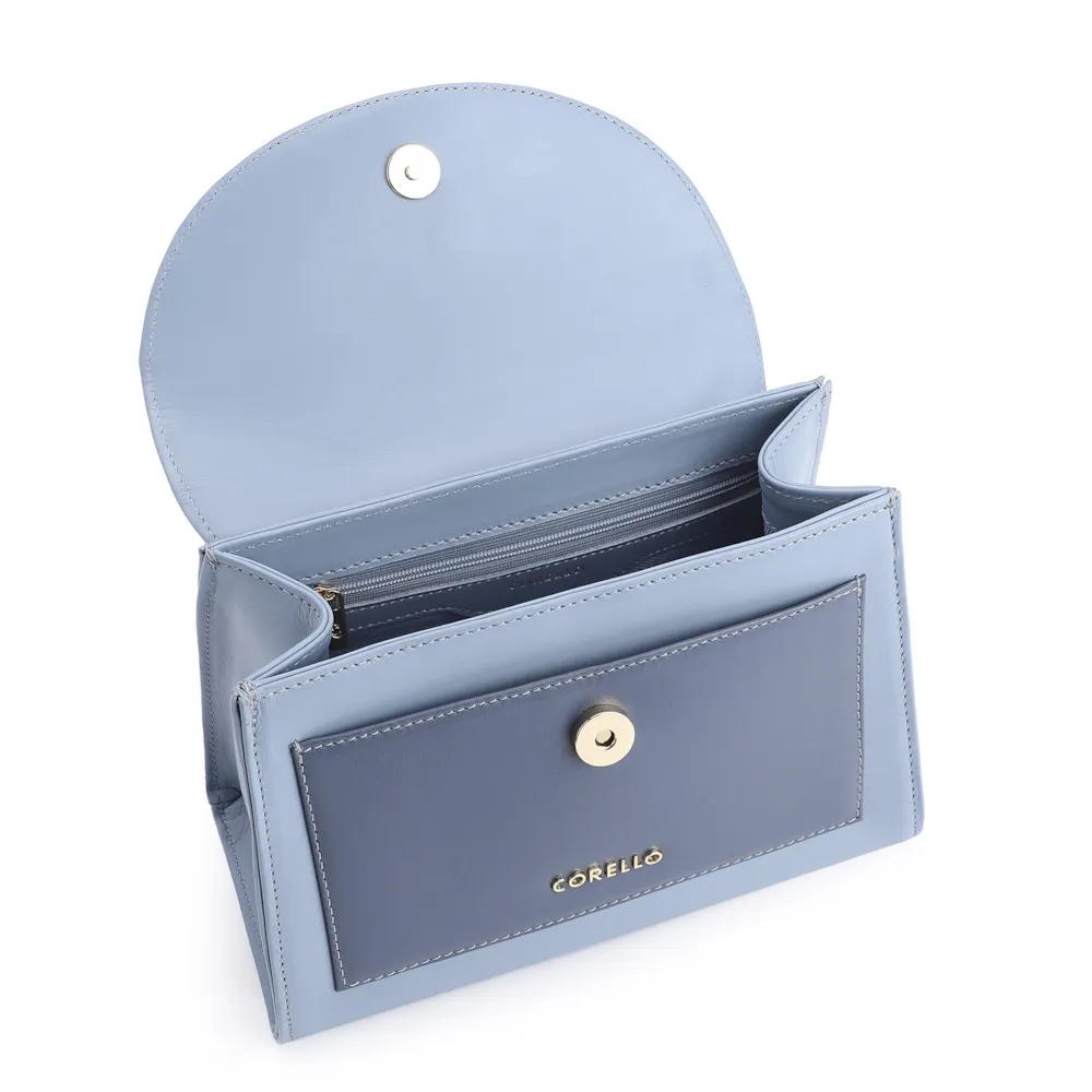 Bolsa De Mão Couro Azul - imagem 4