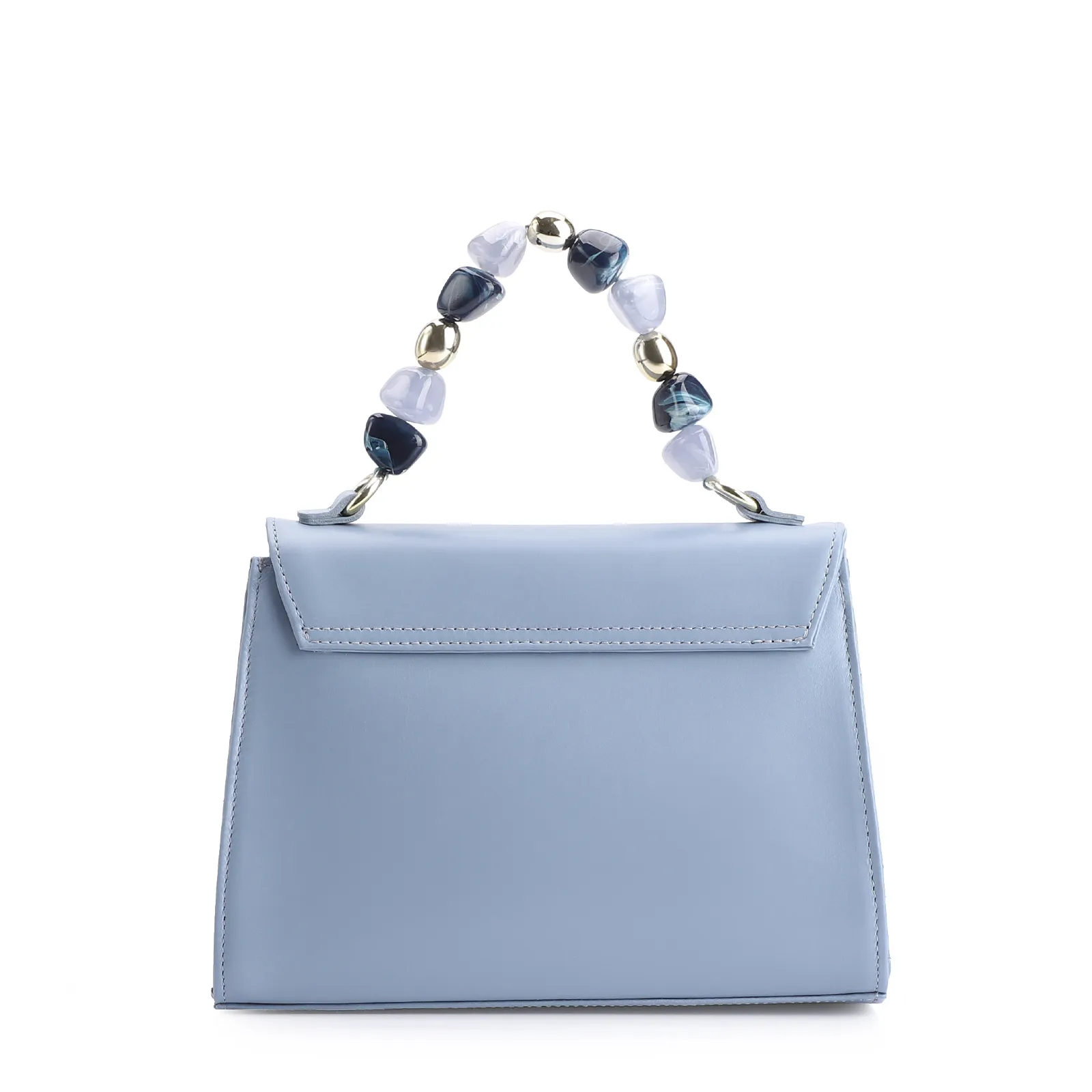 Bolsa De Mão Couro Azul