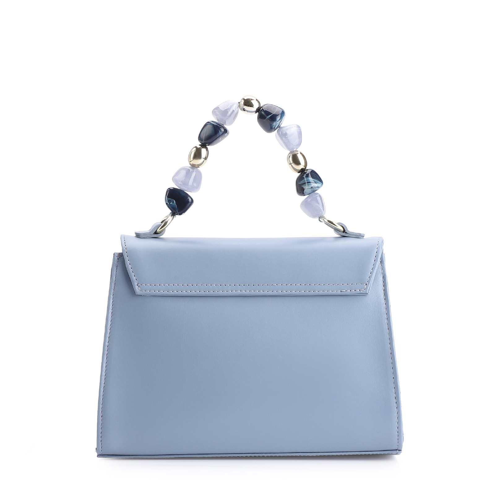 Bolsa De Mão Couro Azul