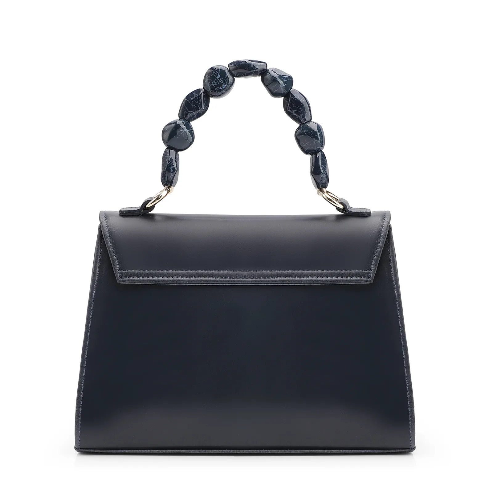 Bolsa De Mão Couro Azul