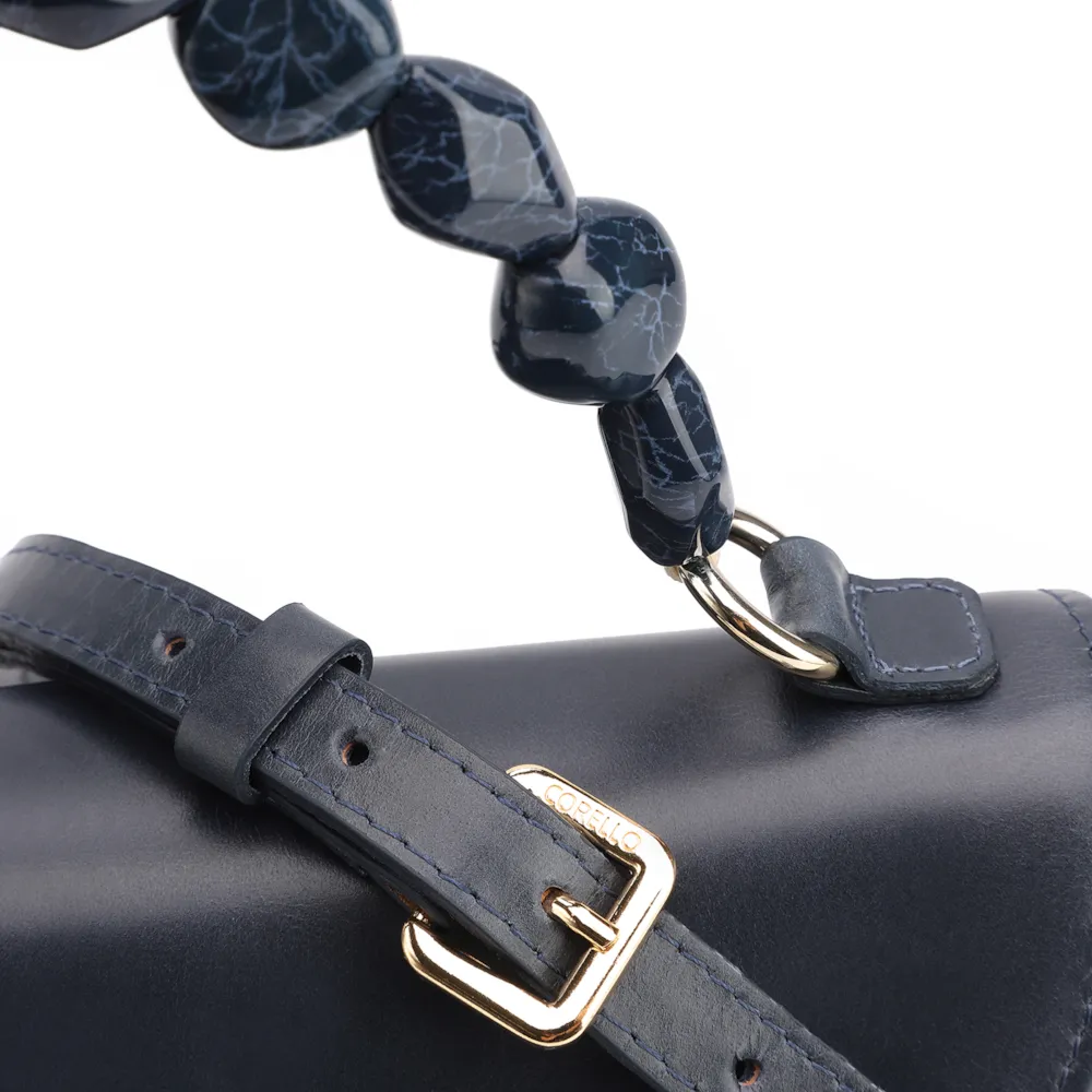 Bolsa De Mão Couro Azul - imagem 6