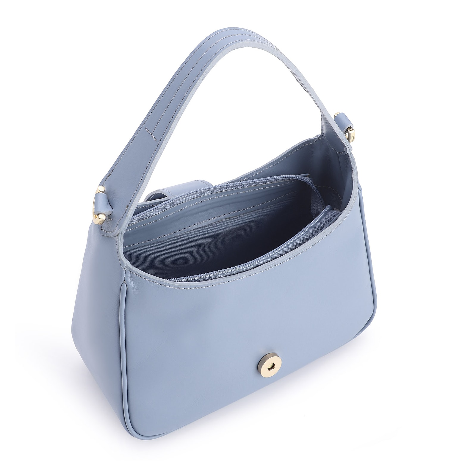 Bolsa De Mão Couro Azul
