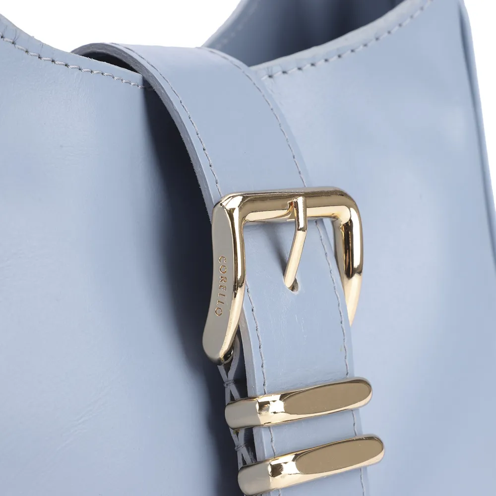 Bolsa De Mão Couro Azul - imagem 5