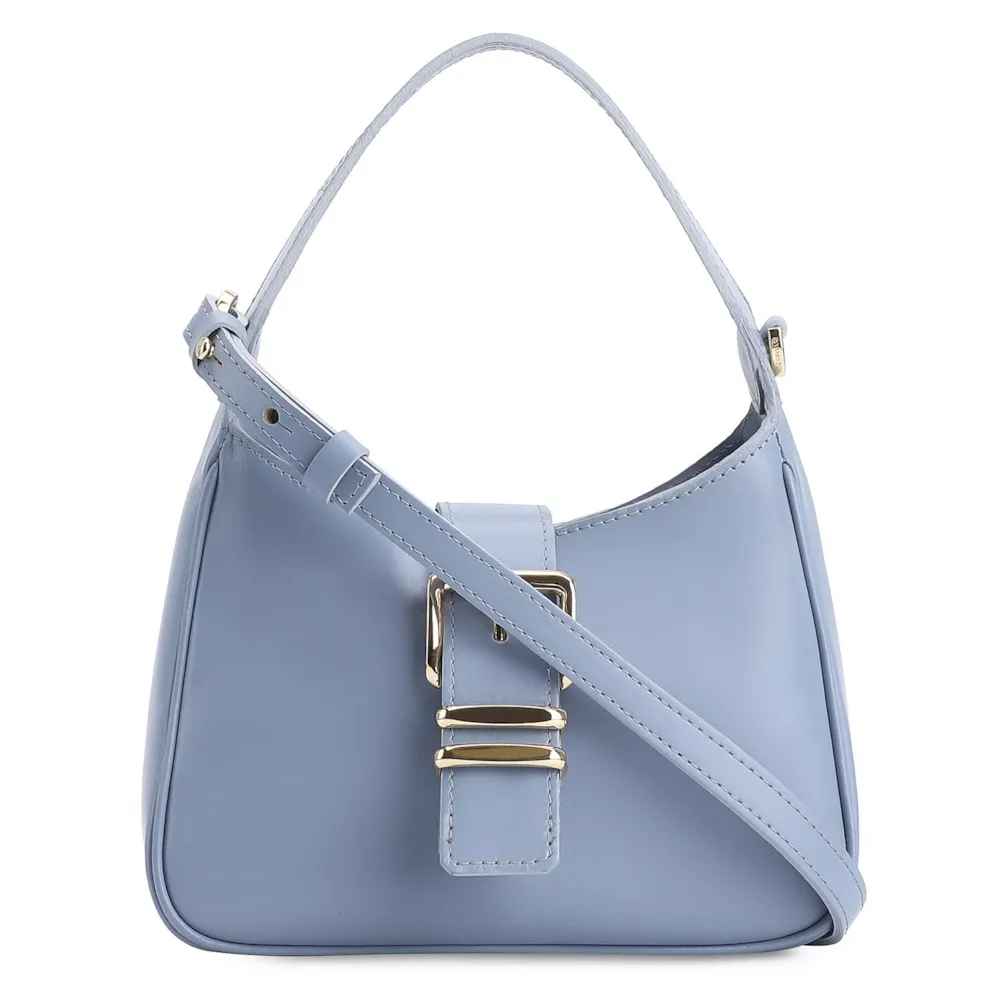 Bolsa De Mão Couro Azul
