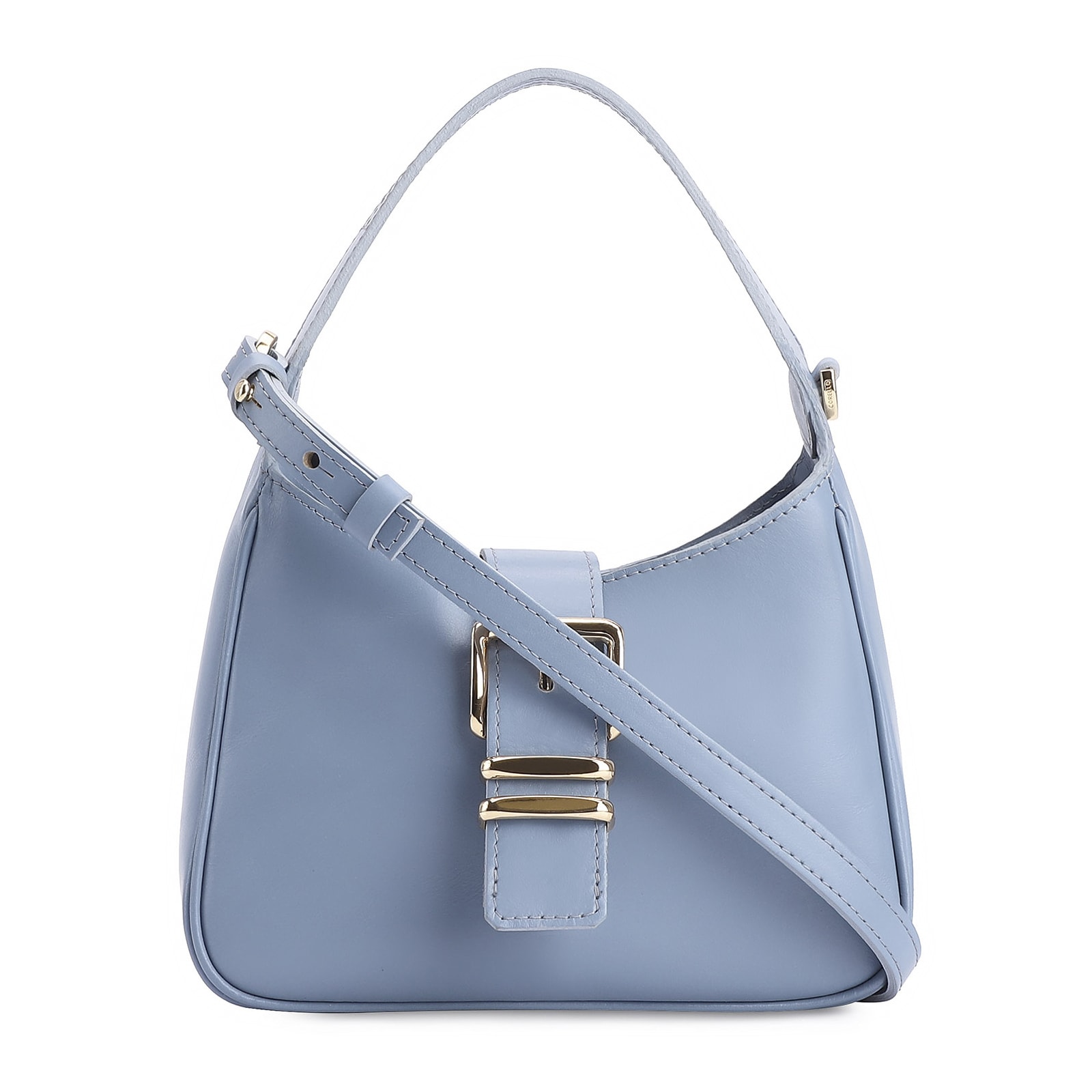 Bolsa De Mão Couro Azul