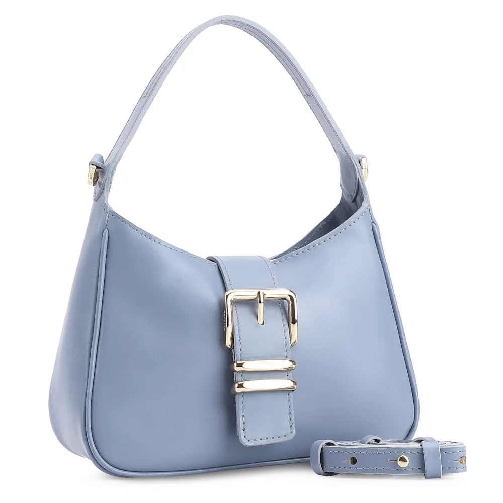 Bolsa De Mão Couro Azul - imagem 2