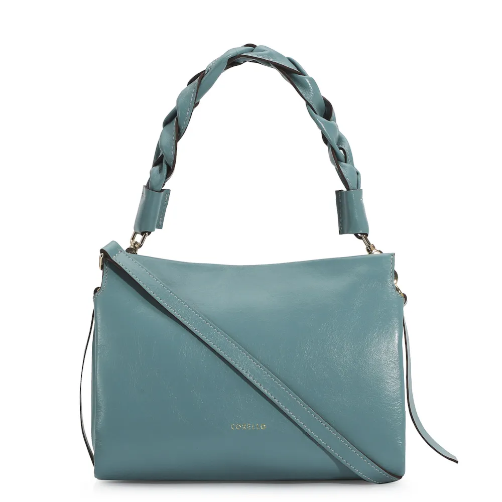 Bolsa De Mão Couro Azul