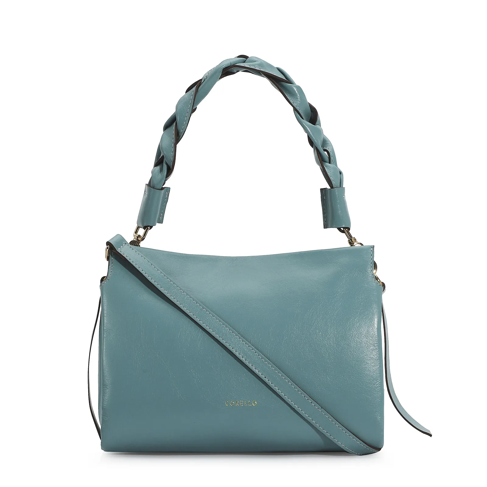 Bolsa De Mão Couro Azul