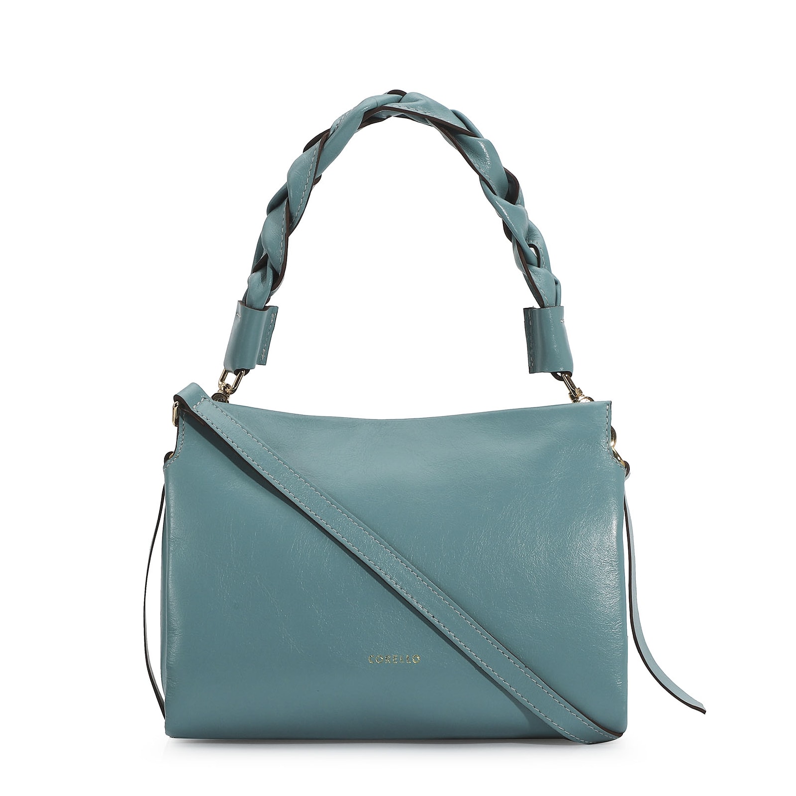 Bolsa De Mão Couro Azul