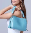Bolsa De Mão Couro Azul - imagem 2