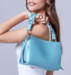 Bolsa De Mão Couro Azul - imagem 2