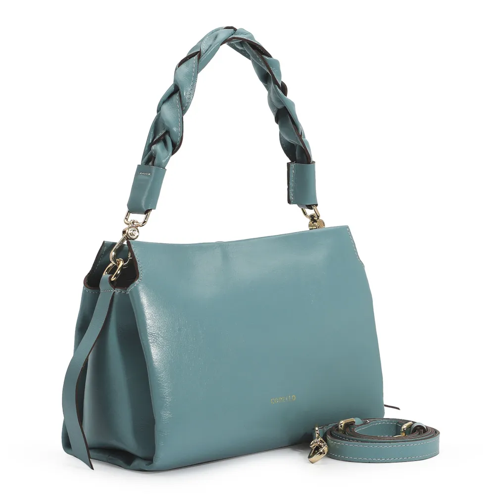 Bolsa De Mão Couro Azul - imagem 3