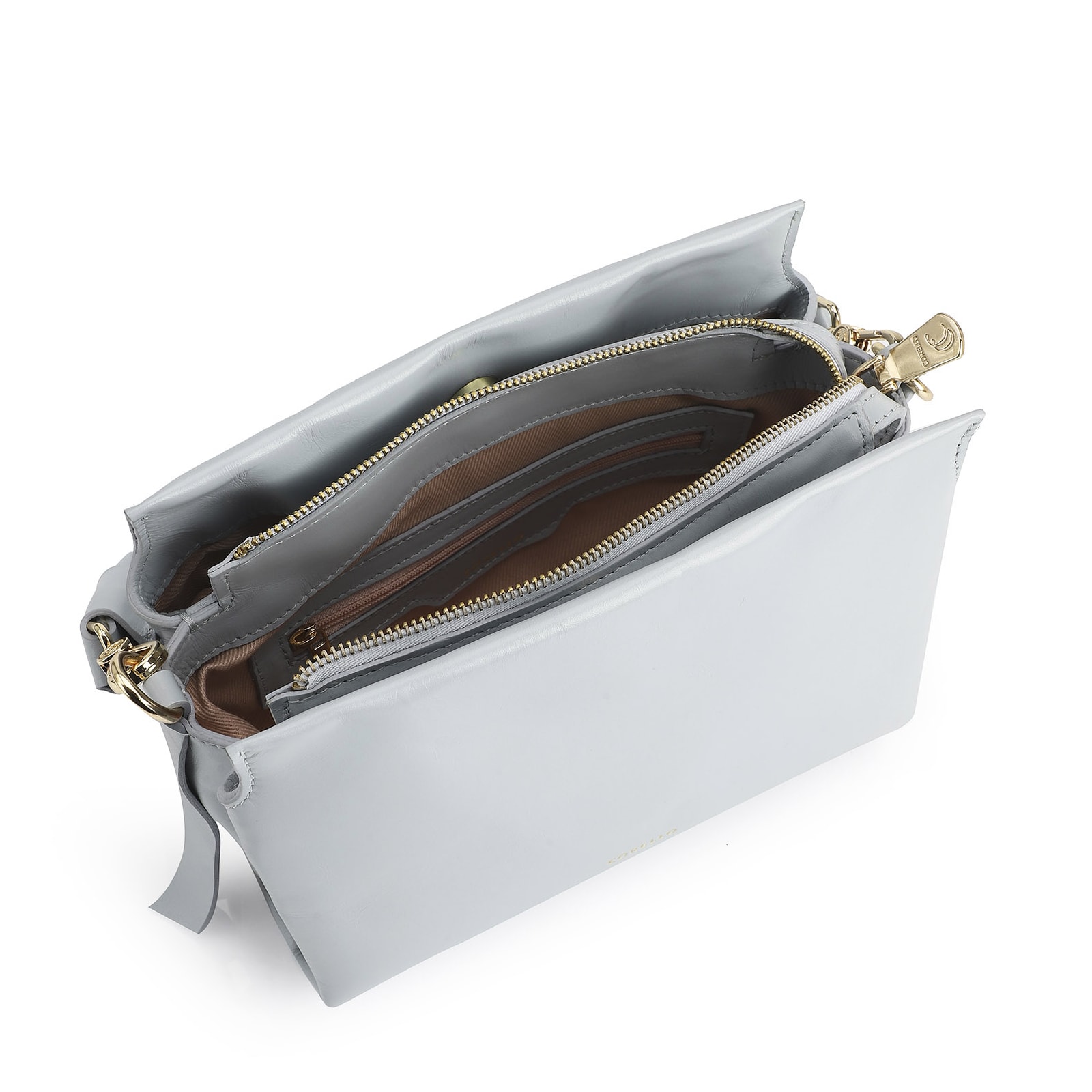 Bolsa De Mão Couro Azul