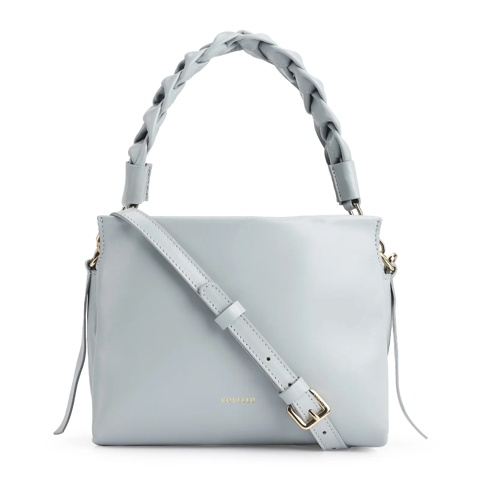 Bolsa De Mão Couro Azul
