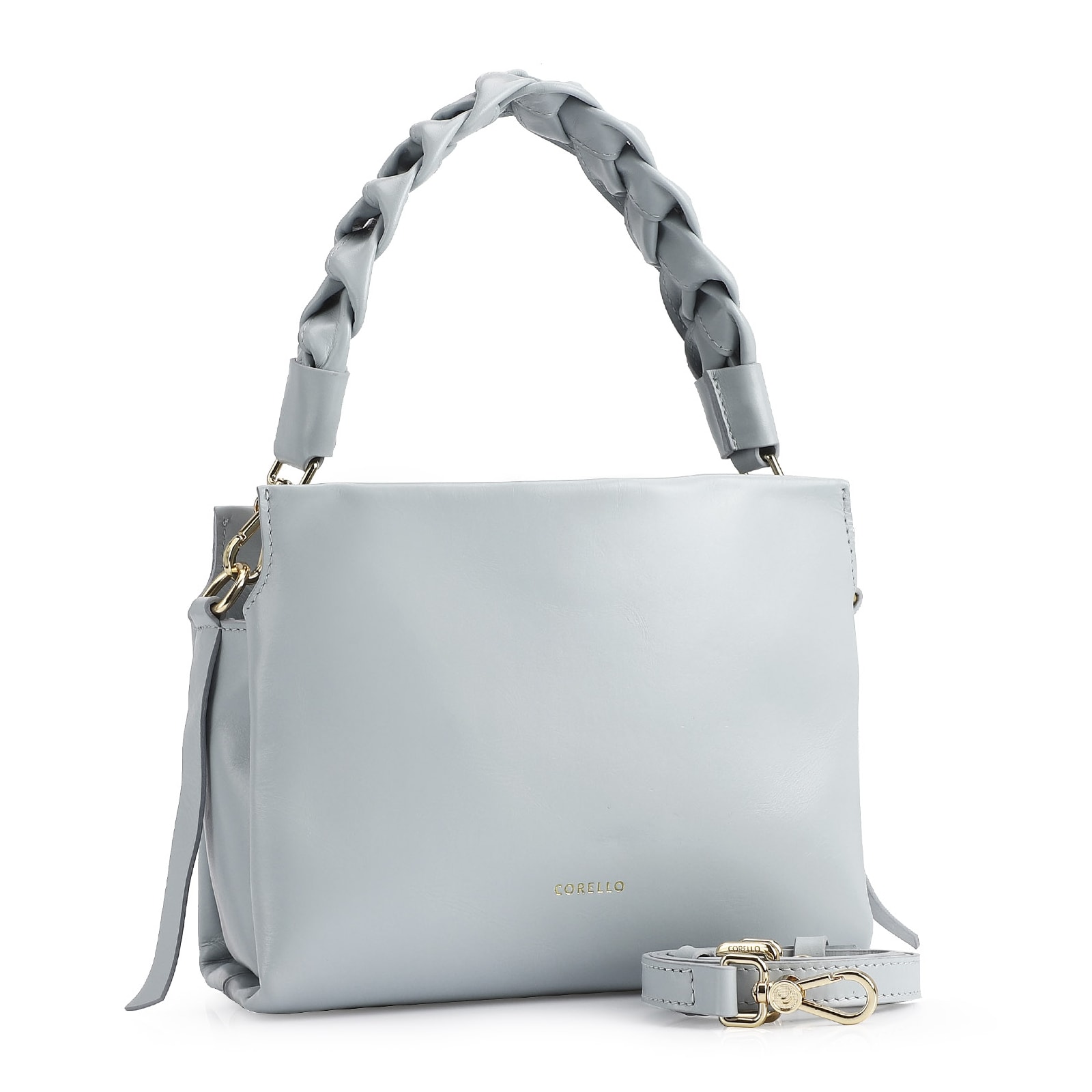 Bolsa De Mão Couro Azul