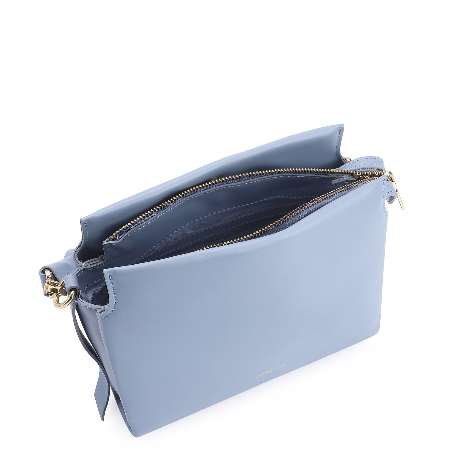 Bolsa De Mão Couro Azul