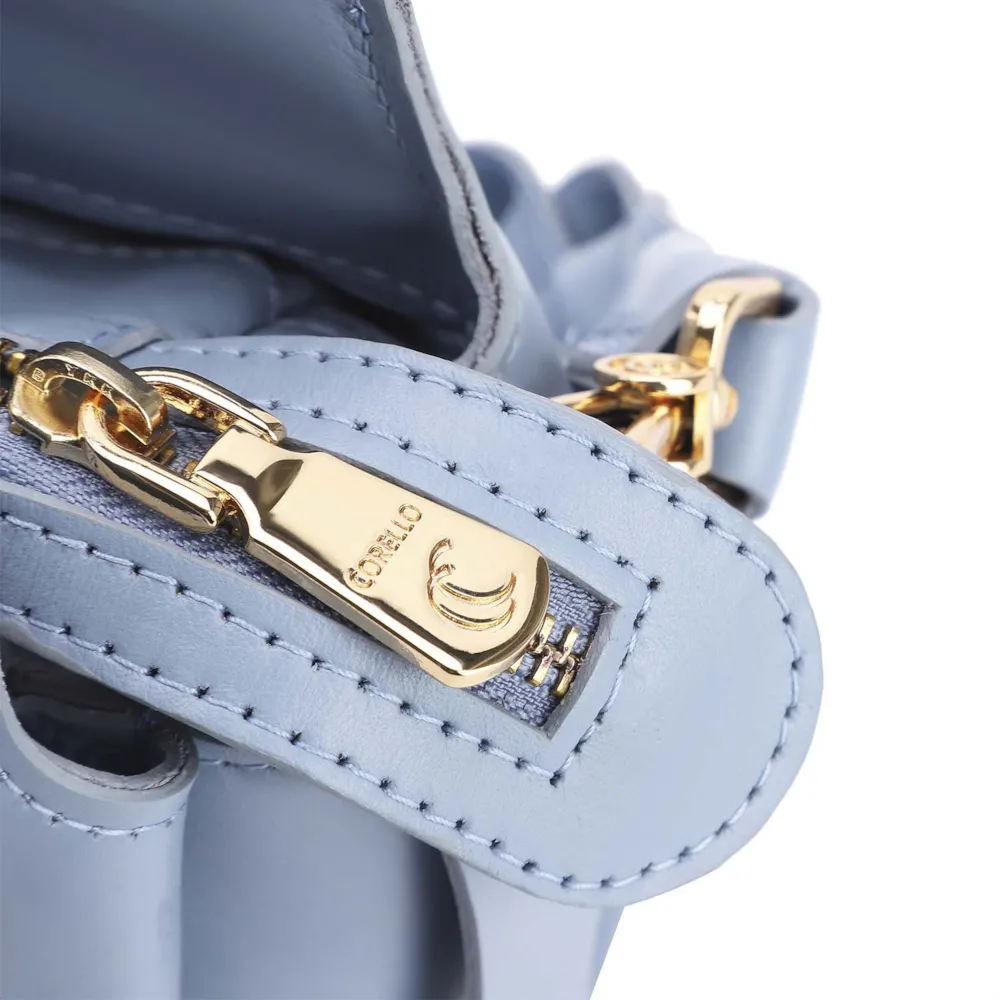 Bolsa De Mão Couro Azul - imagem 5