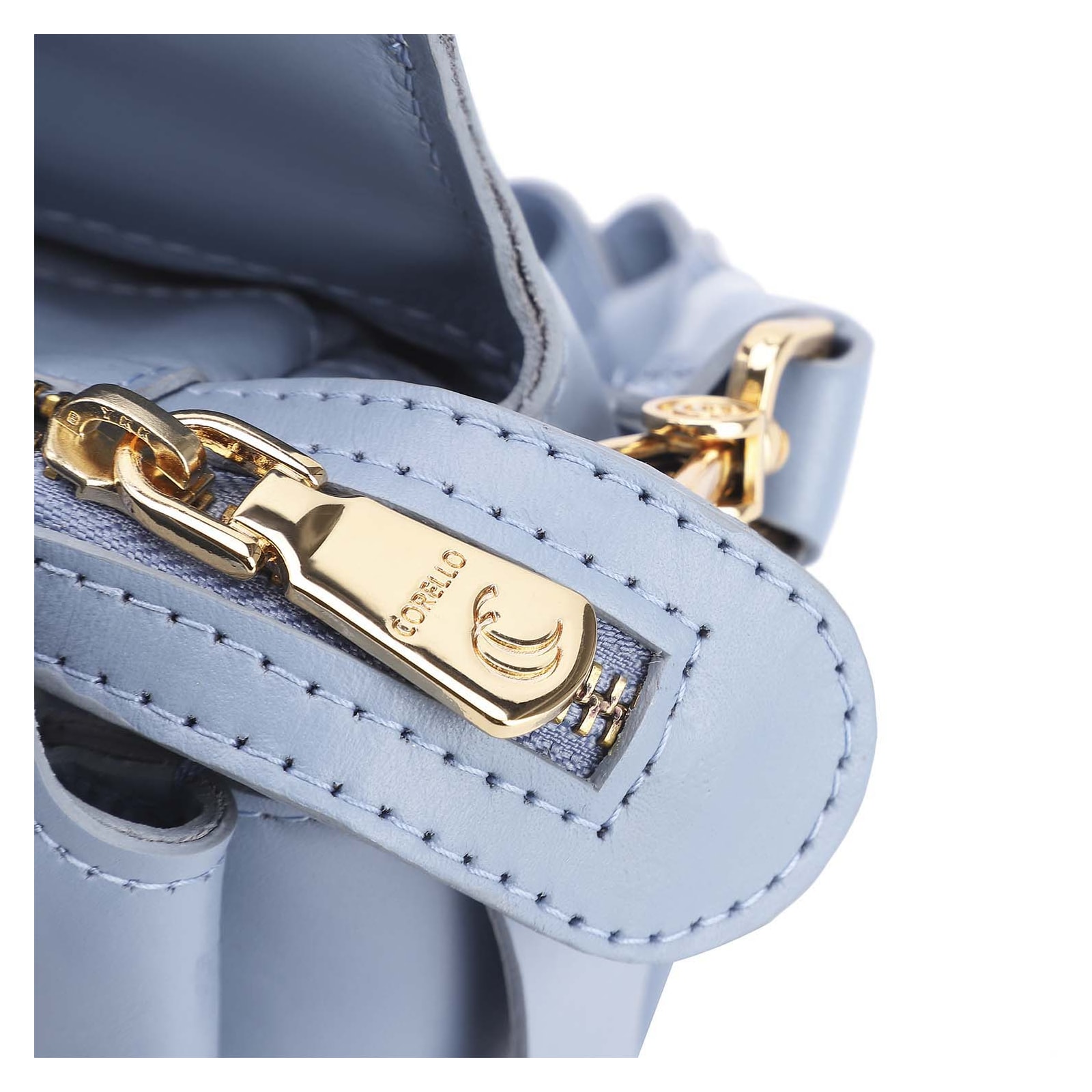Bolsa De Mão Couro Azul