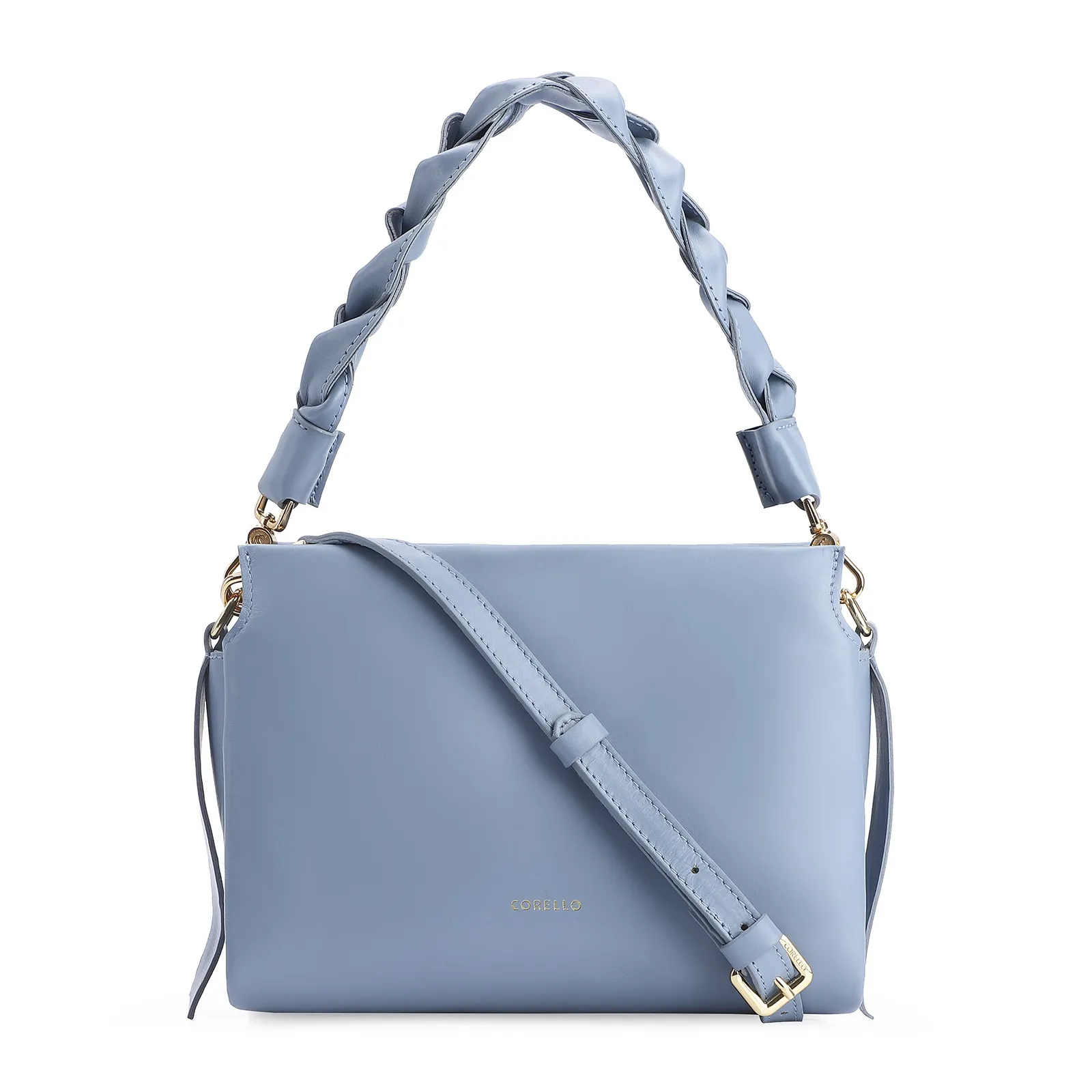 Bolsa De Mão Couro Azul