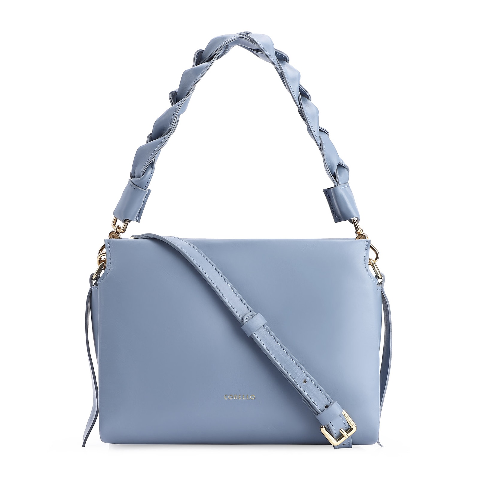 Bolsa De Mão Couro Azul