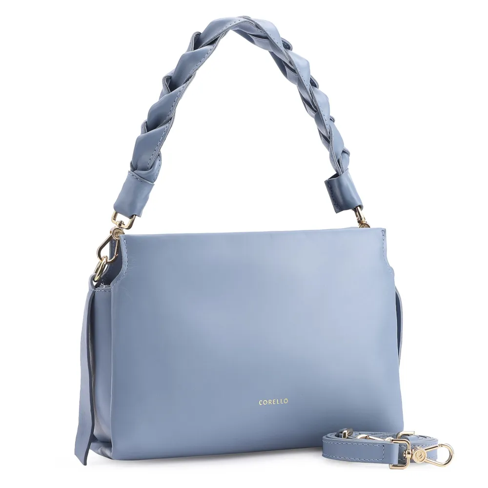 Bolsa De Mão Couro Azul - imagem 2