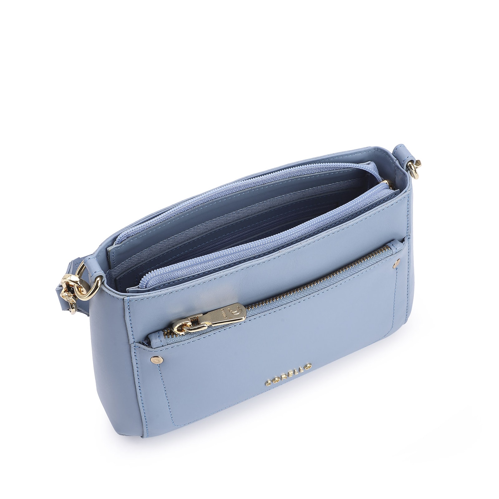 Bolsa De Mão Couro Azul