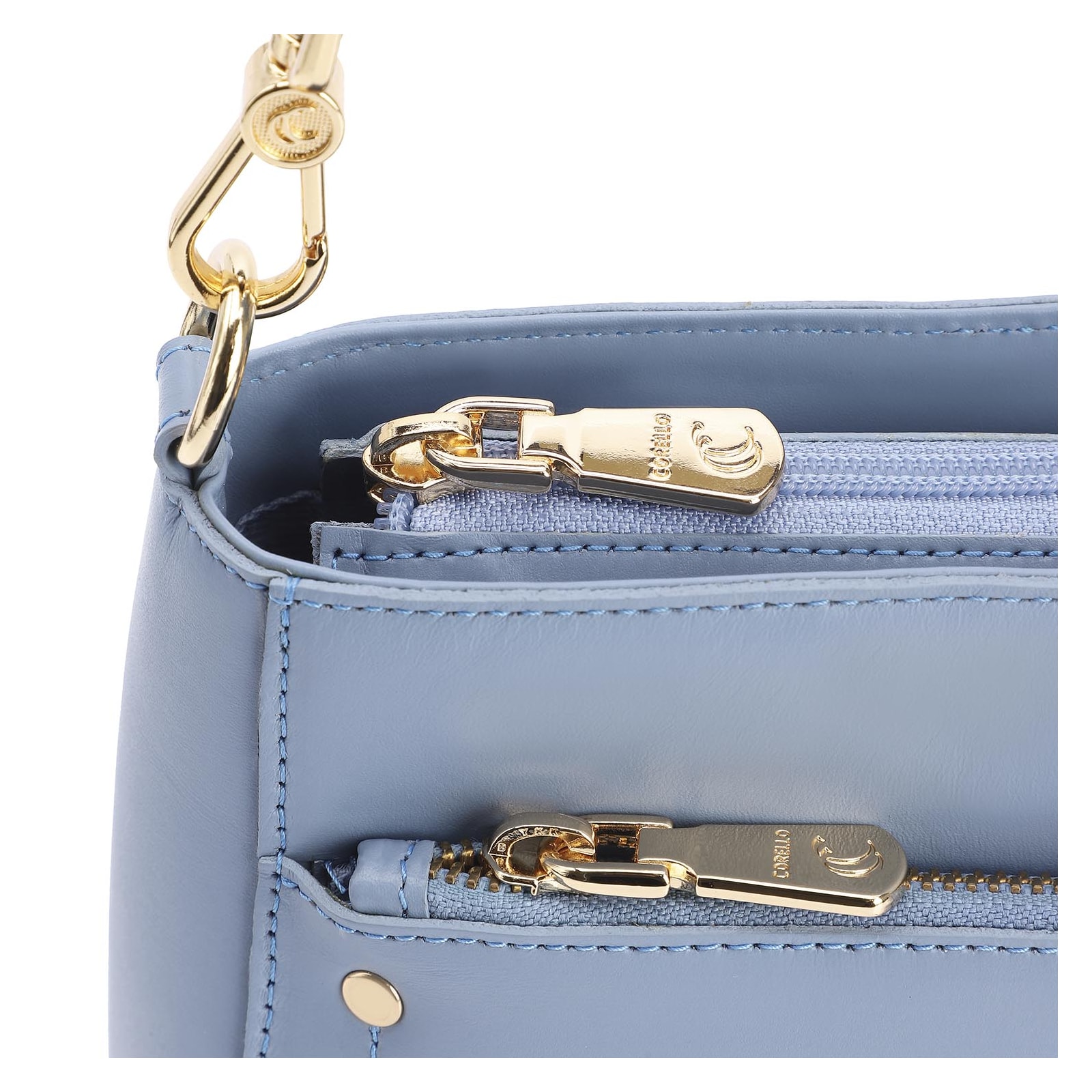 Bolsa De Mão Couro Azul