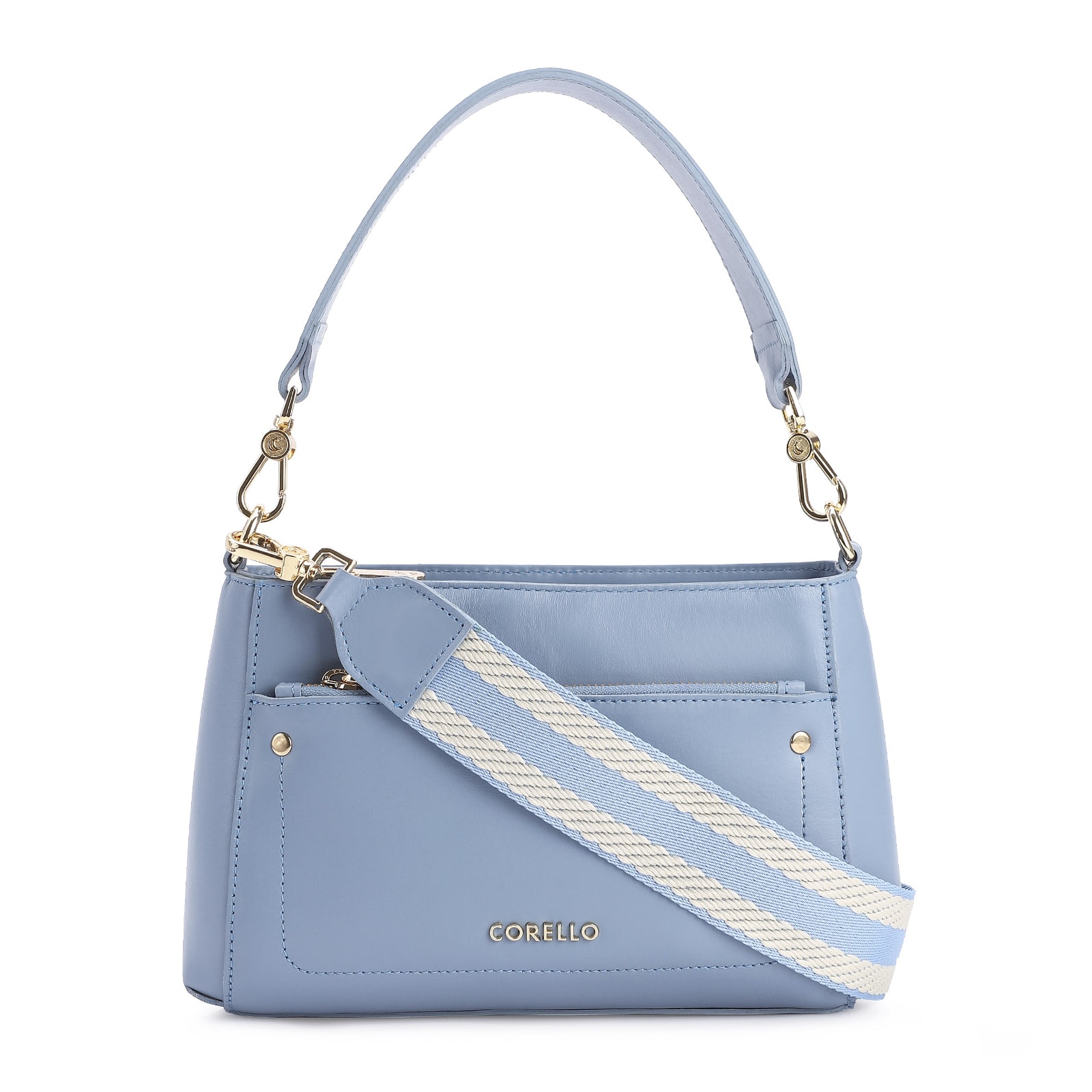 Bolsa De Mão Couro Azul