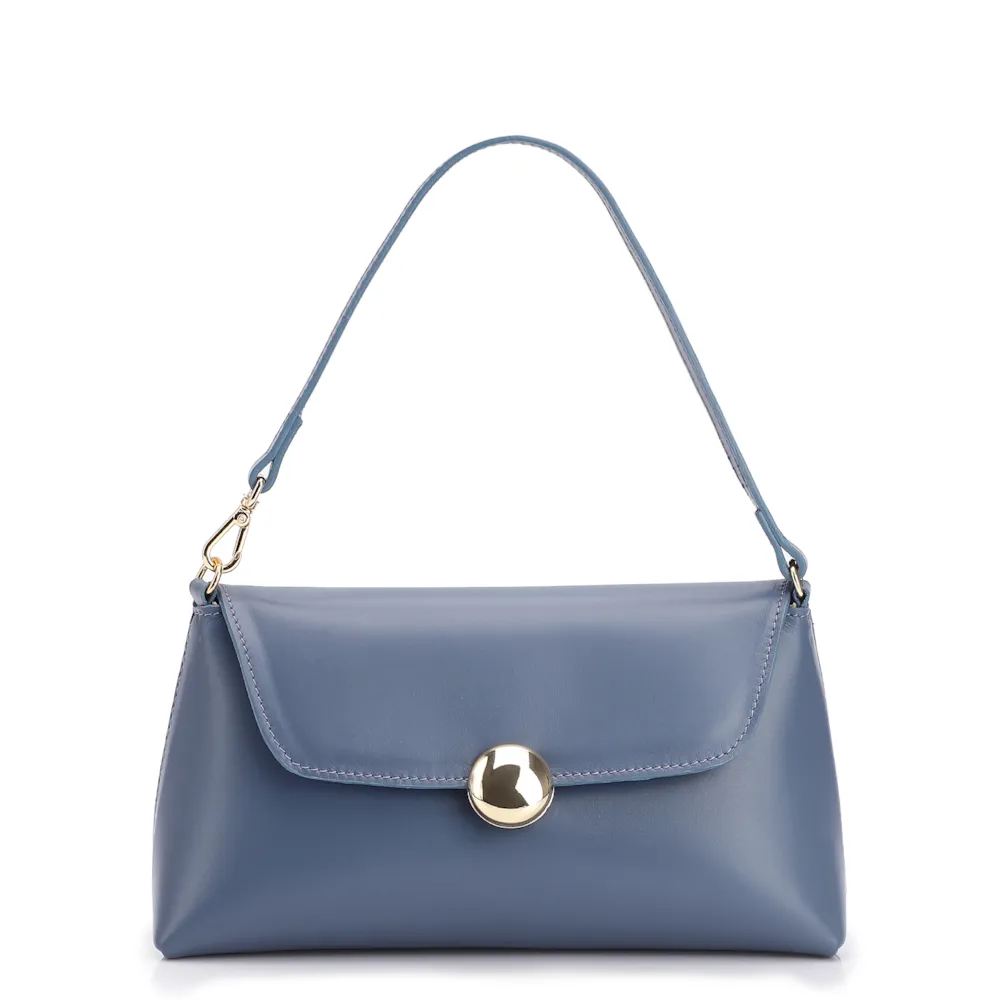 Bolsa De Mão Couro Azul