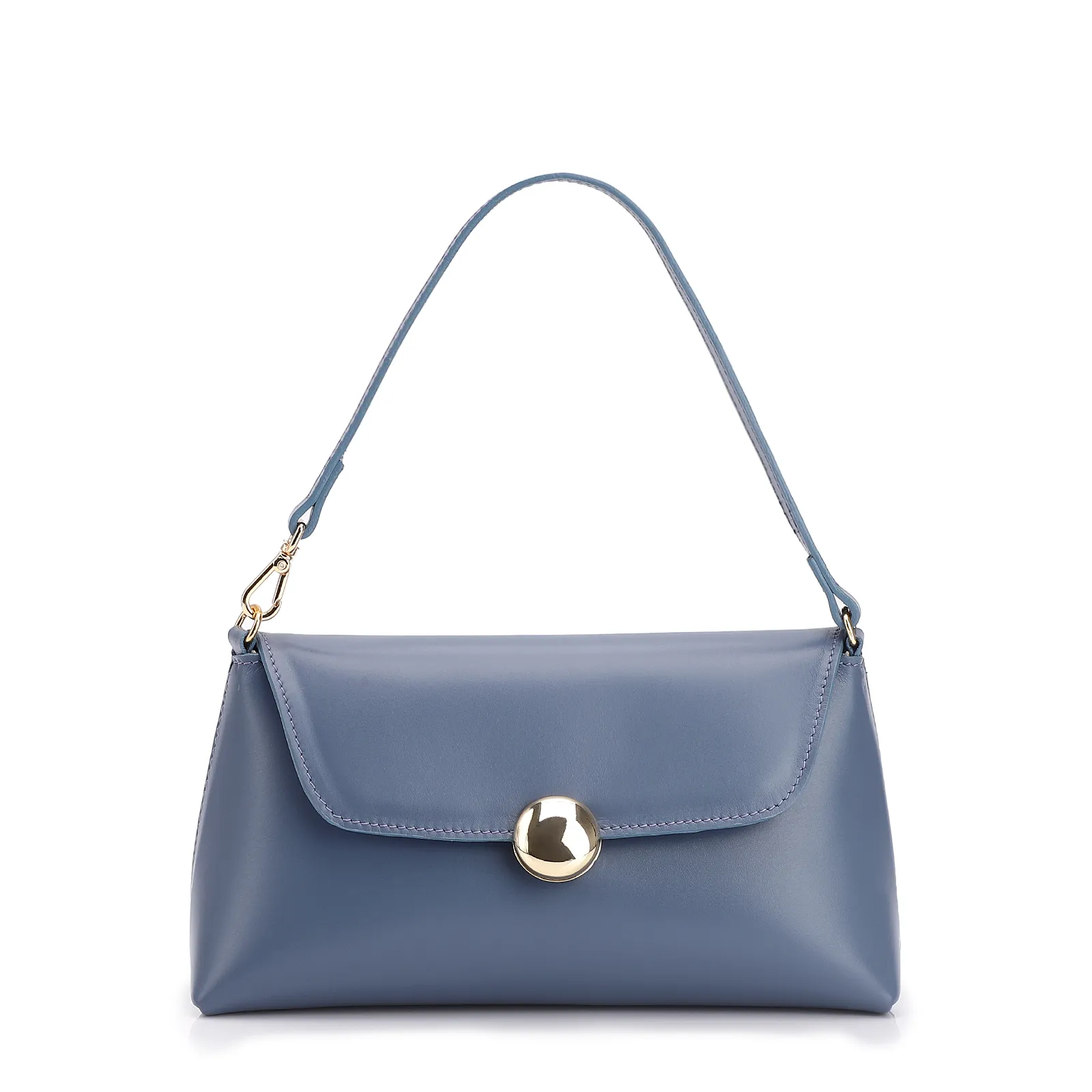 Bolsa De Mão Couro Azul