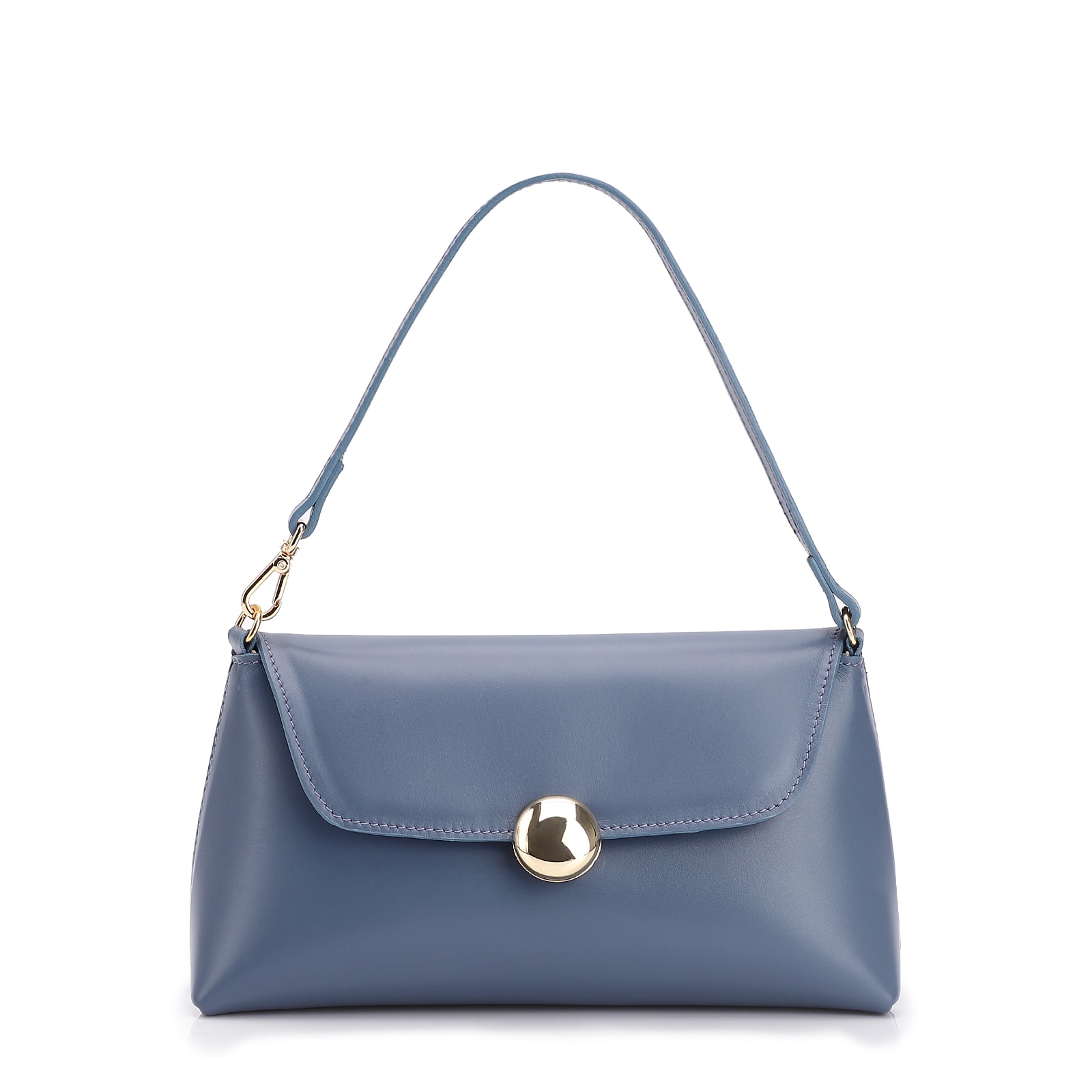 Bolsa De Mão Couro Azul