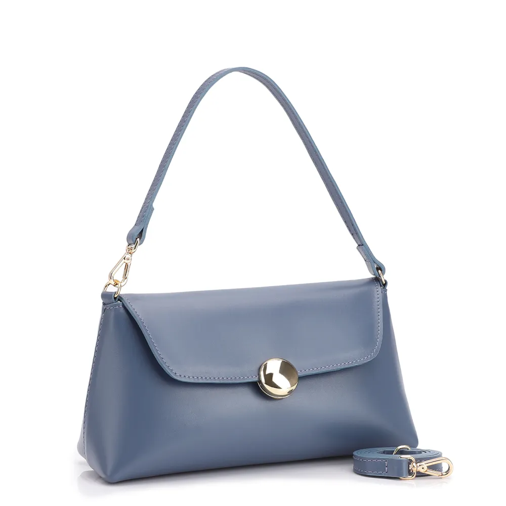 Bolsa De Mão Couro Azul - imagem 3
