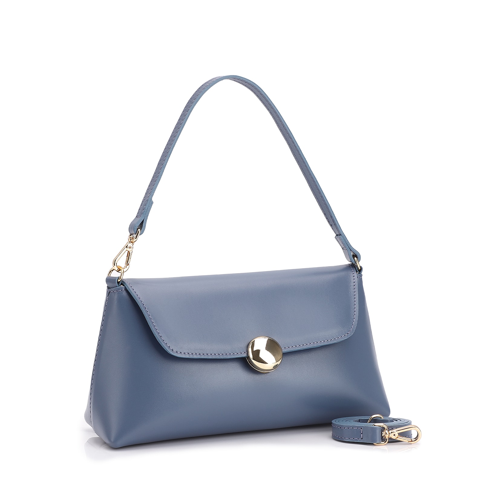 Bolsa De Mão Couro Azul